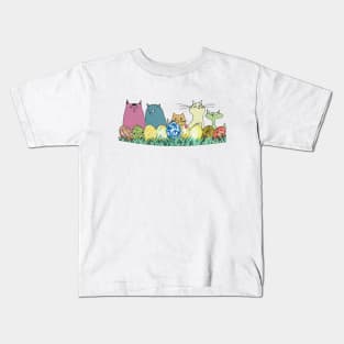 Cute Easter Cats Kids T-Shirt